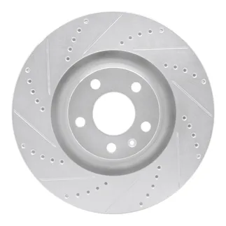 R1 Concepts EDZ-73038L Brake Rotor Drilled and Slotted Silver